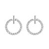 S925 Silver Needle Minimalist Mini Circle Diamond Earrings for Women