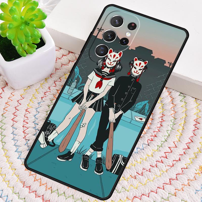 Japanese Style Anime Fox soft Silicone Phone Case For Samsung Galaxy note 10 pro S26 S25 S24 S23 S22 S21 Plus S25Ultra Cover