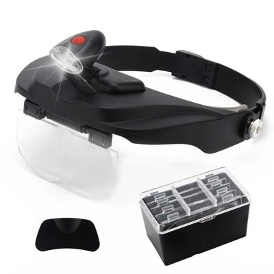 Náhlavní lupa Optivisor s LED klenotníky Zvětšovací brýle Optická sluchátka s lupou Zvětšovací štítek Lupa na čtení Jeweller Lupa