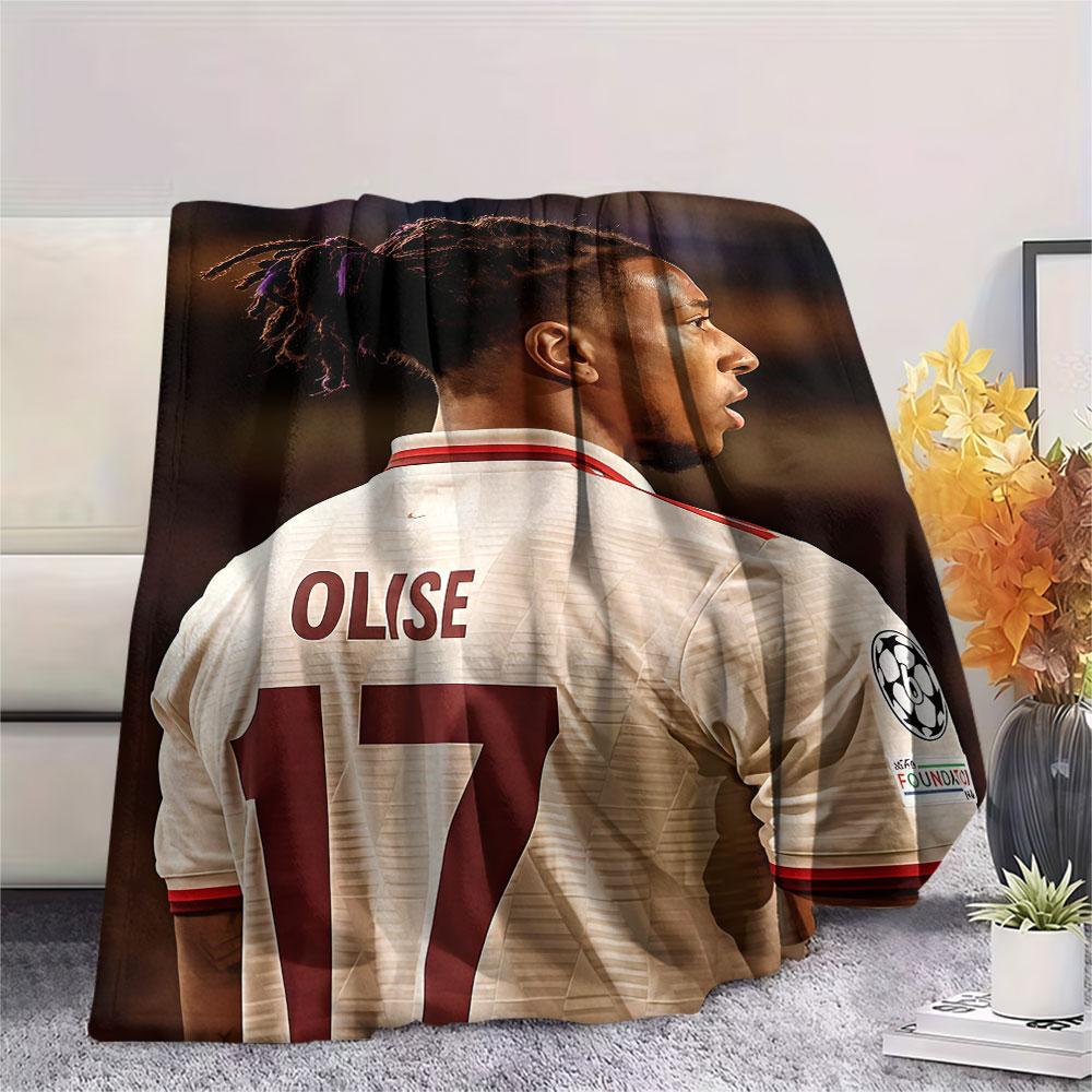 Michael Olise Printed Flannel Blanket, Soft Throw for Bedroom Sofa, Washable,soccer Fan Merchandise, Great Gift.