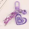 Sweet Acrylic Heart Pendant Keychain Plastic Link Chain Keyring Headphone Cases Charm Keys Holder for Purse,Handbag, Bag