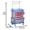 ABS Emergency Medical Cart with Flip-Top and Multiple Drawers