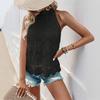Women Summer Sleeveless Neck Halter Lace Top Tank