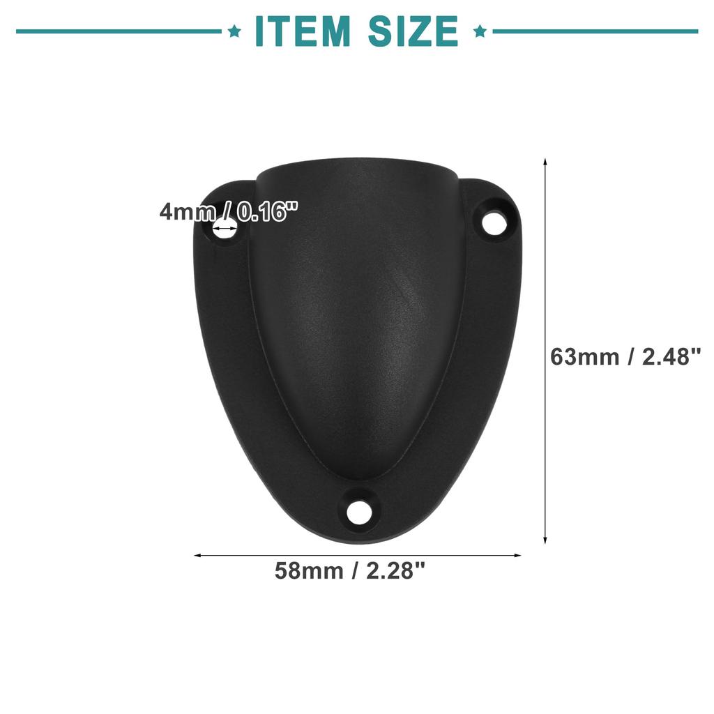ACROPIX 2.48"x2.28"x0.91" Marine Boat Wire Cover Transducer Wire Cable Cover Clam Shell Vent Wire Cover Black - Pack of 2