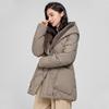 Mid-length loose waist slimming hooded thick diamond-shaped padded jacket jacket