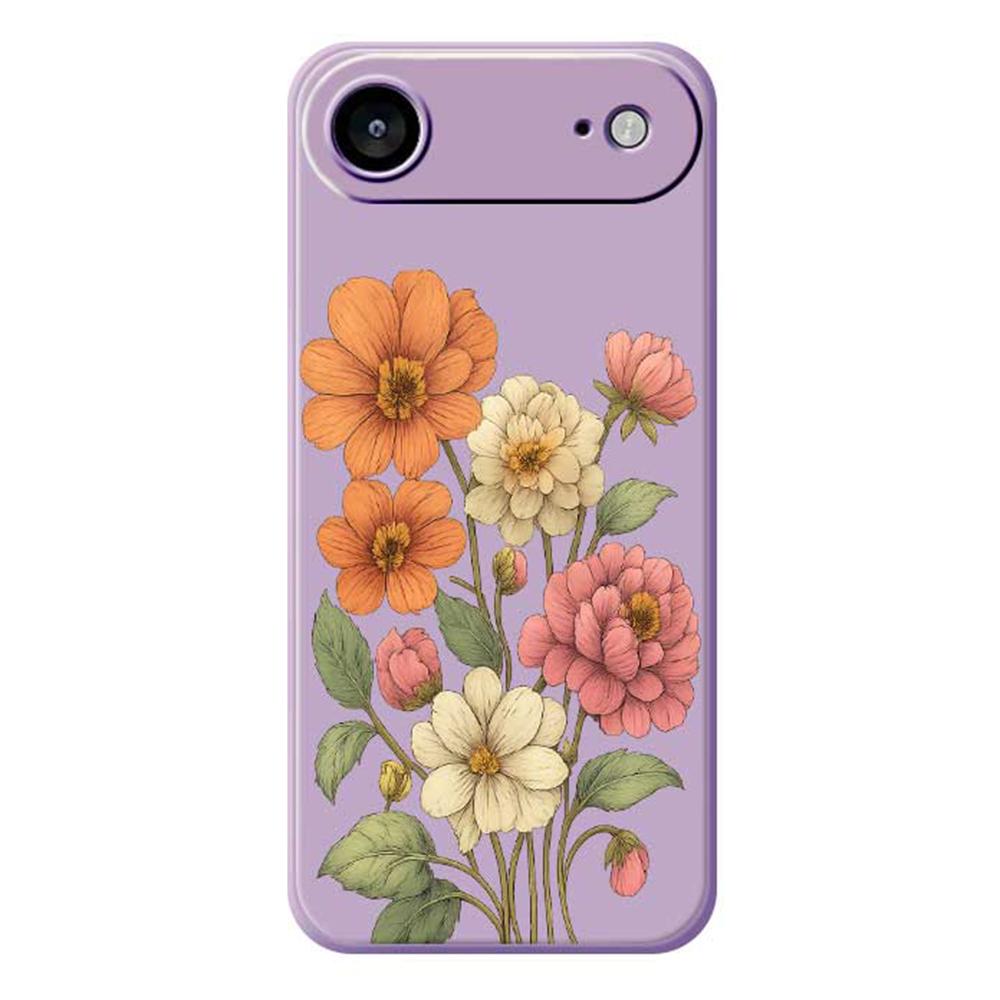 For iPhone 17 Air Case Beautiful Flowers Pattern Printing Straight Edge TPU Phone Back Cover
