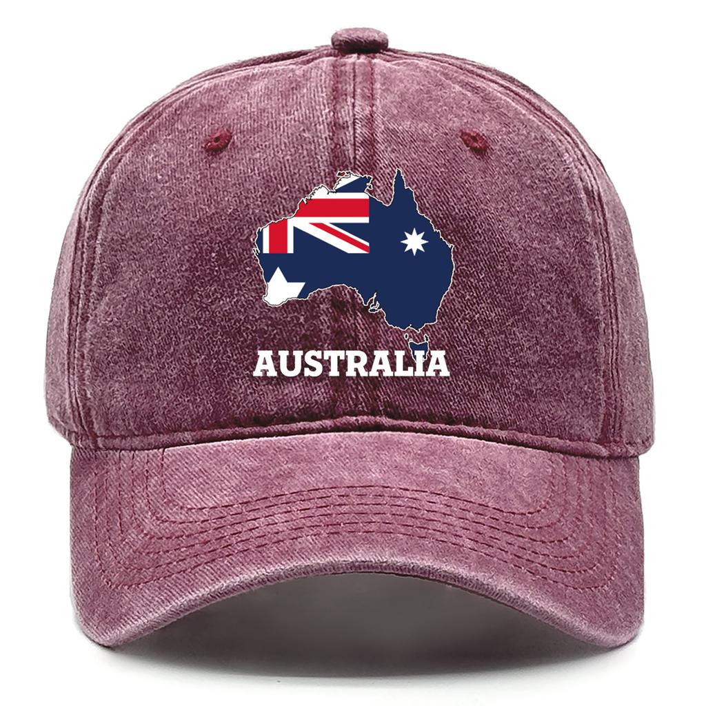 Flag of Australia Print Snapback Baseball Hat Australia Map Man Caps Breathable Lightweight Adjustable Caps For Mountaineering