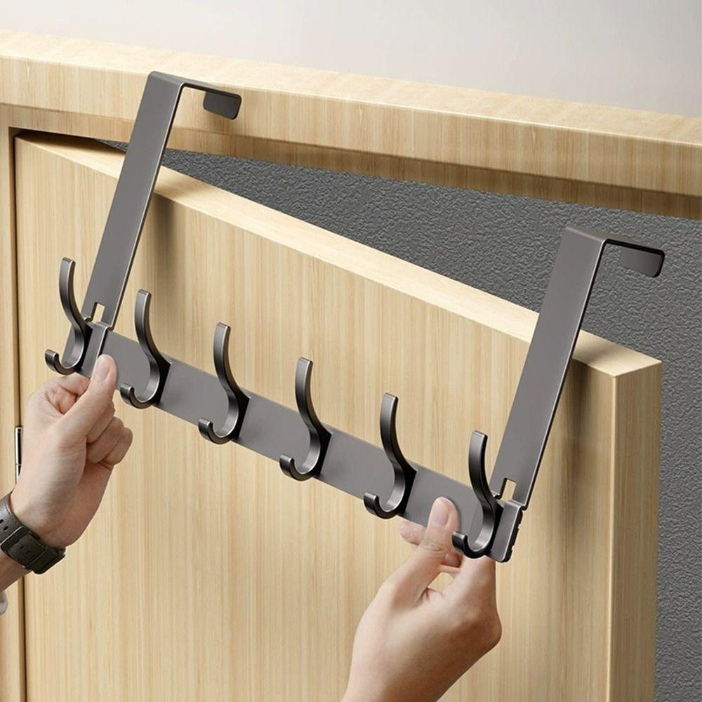 Traceless 6/7/8 Door Hook Punch-free Coat Hook Creativity Door Back Storage Rack