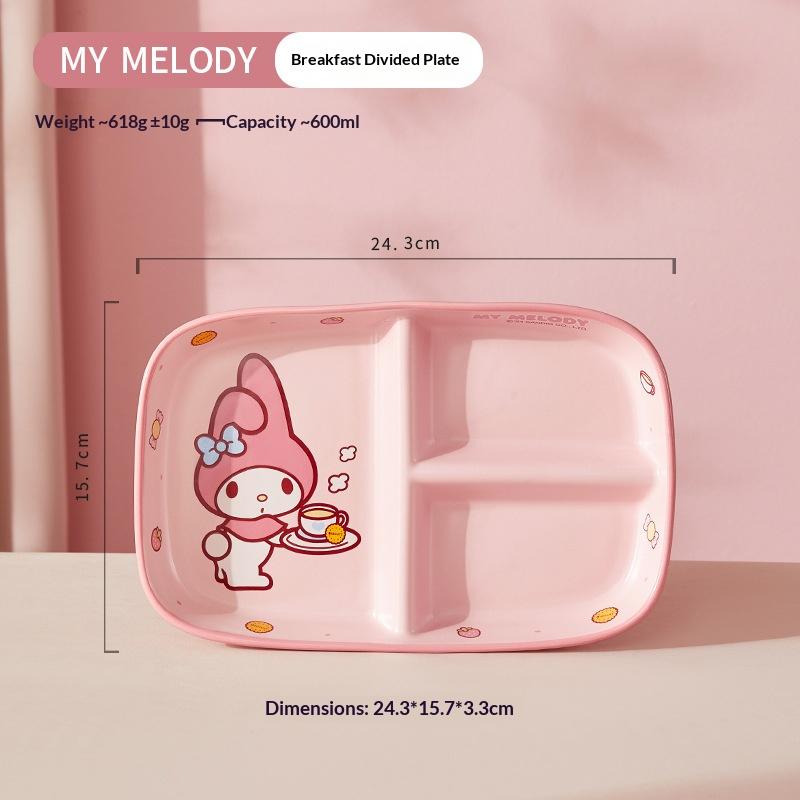 Sanrio разделенная тарелка набор посуды на одного человека керамическая тарелка бытовая высококачественная милая тарелка для завтрака