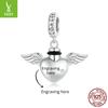 Love Wings Removable Diy Pendant Accessories, Pet Commemorative Box S925 Sterling Silver Bracelet Beaded.