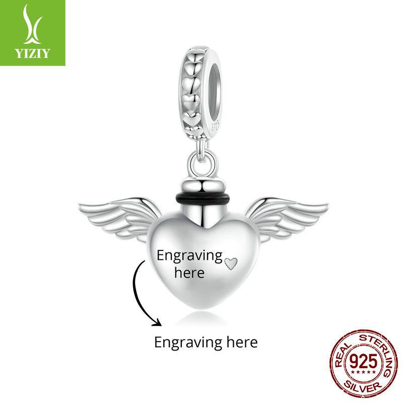 Love Wings Removable Diy Pendant Accessories, Pet Commemorative Box S925 Sterling Silver Bracelet Beaded.