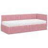 Corner Bed Frame with Mattress and Headboard 2 pcs Grey Velvet