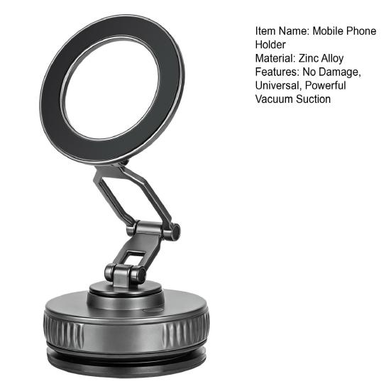 Yousheng Car Phone Holder for Dashboard Vacuum Adhesive Magnetic Phone Mount Strong Suction Foldable Phone Stand for Most