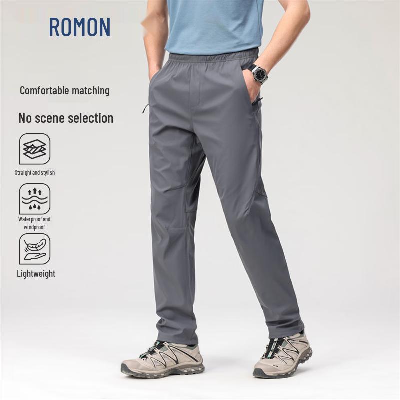 

ROMON Men s Straight-Leg Waterproof Casual Sports Pants 4XL
