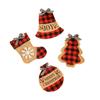 4pcs Cartoon Cutlery Pocket Bag Christmas Tree Ball Dinnerware Sleeve  Party Favors