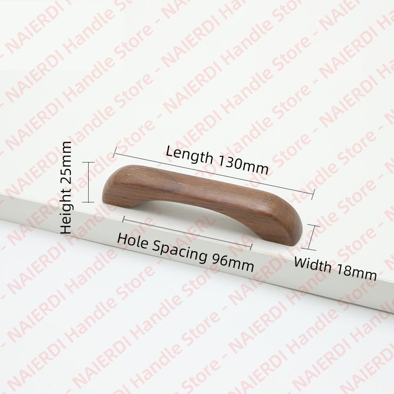 NAIERDI Solid Wood Cabinet Handles Modern Single Hole Wooden Pulls Octagon Round Knobs for Kitchen Cupboard Wardrobe Hardware