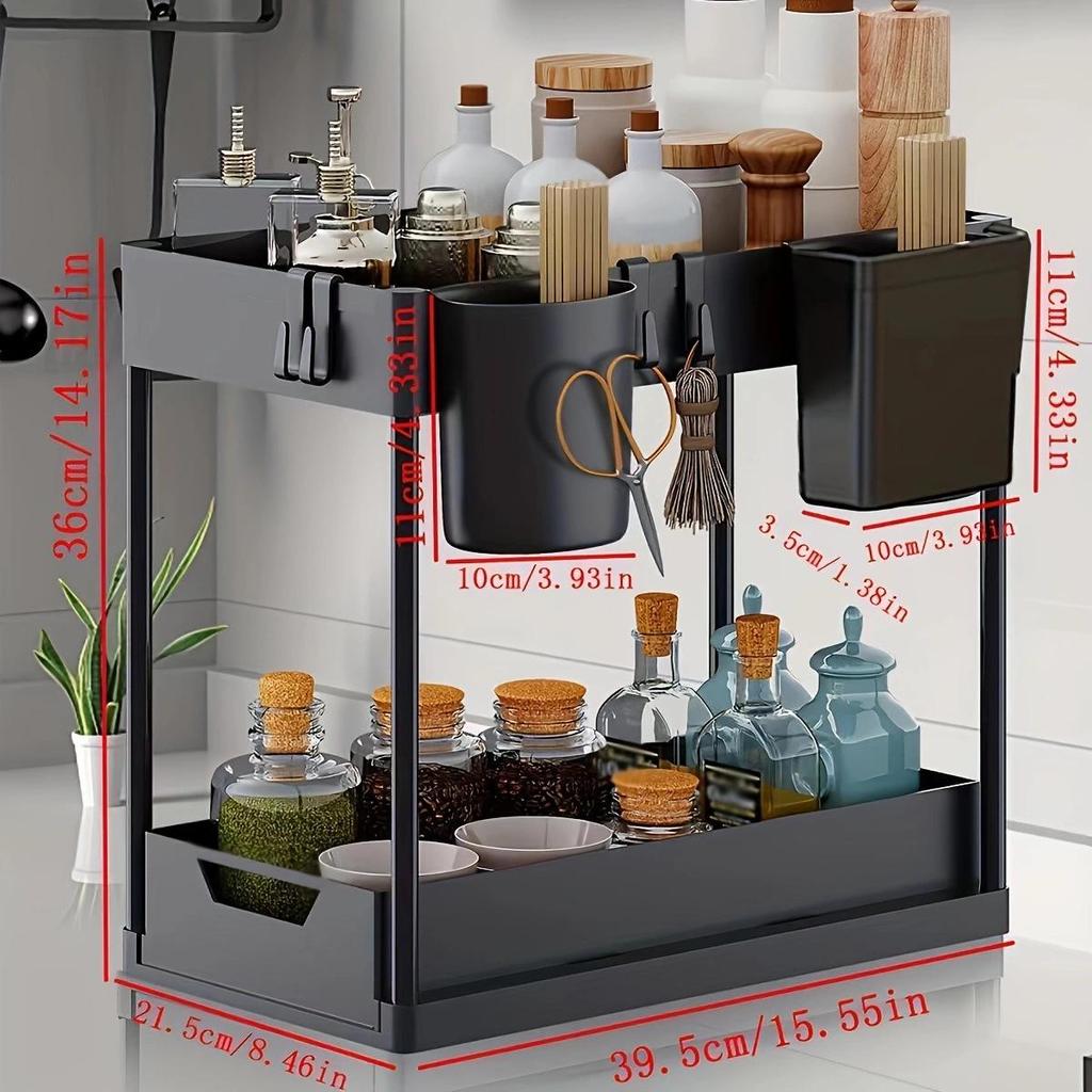 Pull-out Storage Rack for Kitchen and Bathroom