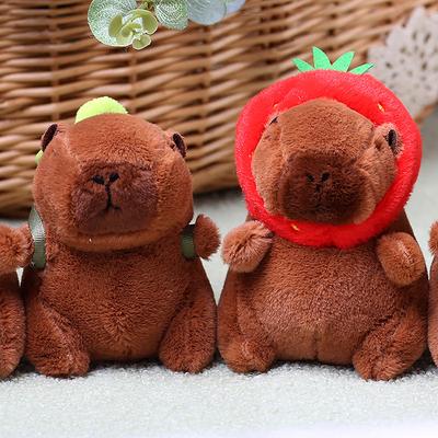 Creative Cute Capybara Plush Keychain Soft Stuffed Animal Doll Keyring Car Charms Backpack Pendant Decoration Accessories Gifts