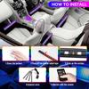 Car Interior Ambient Light Kit RGB LED Foot Strip Light Music Sync with App Remote Music Control Cig/USB Auto Decorative Lamps
