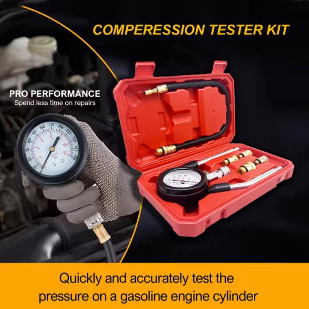 0-300 PSI Automotive Cylinder Tester Kit Professional Pressure Gauge Tester  Automotive Repair