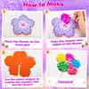 1 Set Poke Art Flower Bouquet Kit with Butterfly Wooden Vase Handmade Flower Making Toy Toddlers Floral Bouquet Arts Crafts Activities Toy