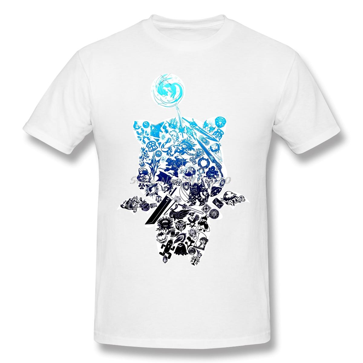 

Футболка Moogle Verse Белая Футболка с принтом Final Fantasy Летняя футболка Аниме Мужская футболка Уличная одежда Харадзюку S