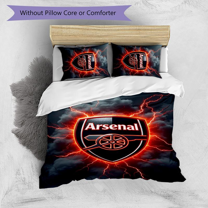 3pcs A-Arsenal2 Design Cover Set - HD Printed Bedding with 1 Cover and 2 Pillowcases - Perfect for Home and Dorm Decor