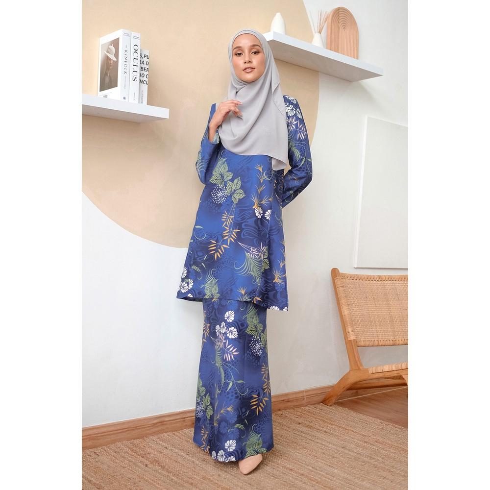 Not including headscarf) 2025 new design printed pattern high quality fabric Kulong Pahang ladies Muslim suit comfortable breathable elegant classic