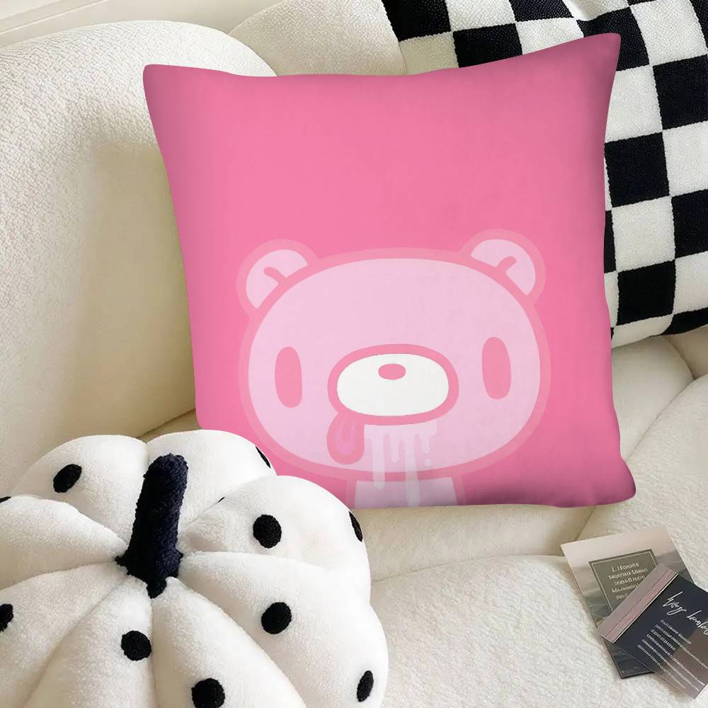 Cartoon Gloomy Bear Pillow Case Fashion Square Pillowcase Bedroom Sofa Room Ins Decoration Leisure