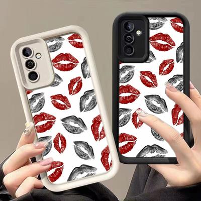 JT7 Estética Beijo Realme 14 15 Huawei P40 Honor 70 90 Infinix Tecno itel Motorola Google Todos os Modelos Olhos de Anjo Capa de Celular TPU Macio