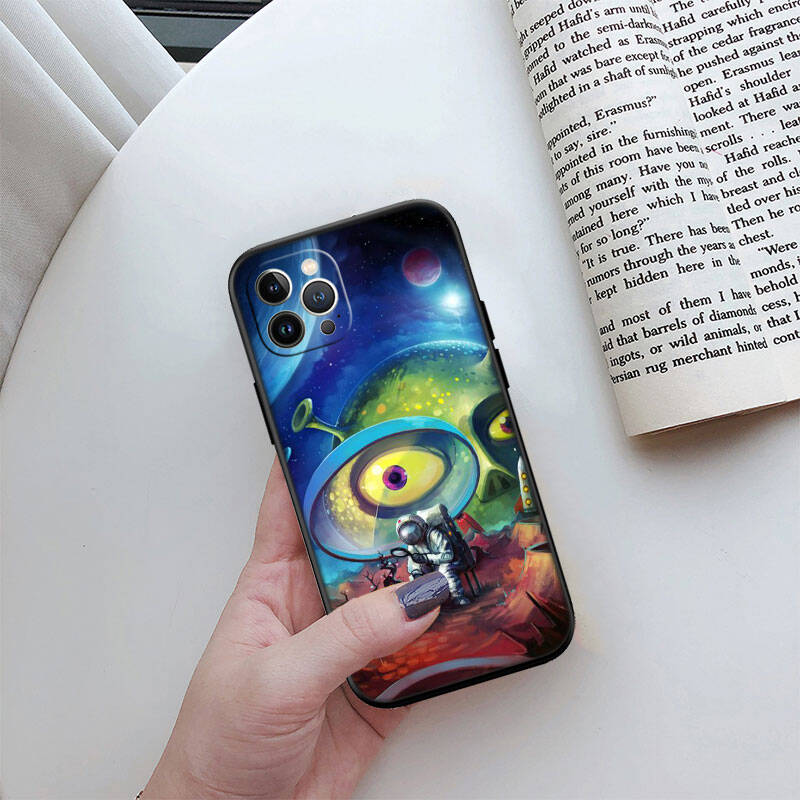 MH140 Space Alien UFO Phone Shell Case for iPhone 7 8 11 12 13 14 15 16 17 16E XS Pro Max XR X SE Air