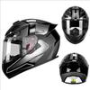 DOT Certified Unisex Motorcycle Helmet with Totem Pattern Four Seasons Full Face Helmet with Large Tail Wing for Bikers