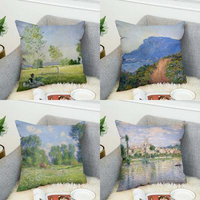 Claude Monet Art Pillow Case For Car Sofa Decorative Home Doublesided Print Plush Square Throw Pillow Cushion Cover
