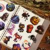 50pcs PET Halloween stickers, featuring cartoon ghosts, black cats, waterproof witches designs for holiday parties gifts for kid