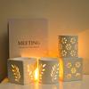 Ceramic Hollow Oil Burner With Candle Holder Incense Burner Romantic Essential Oil Incense Aroma Diffuser Oil Stove Home Decor