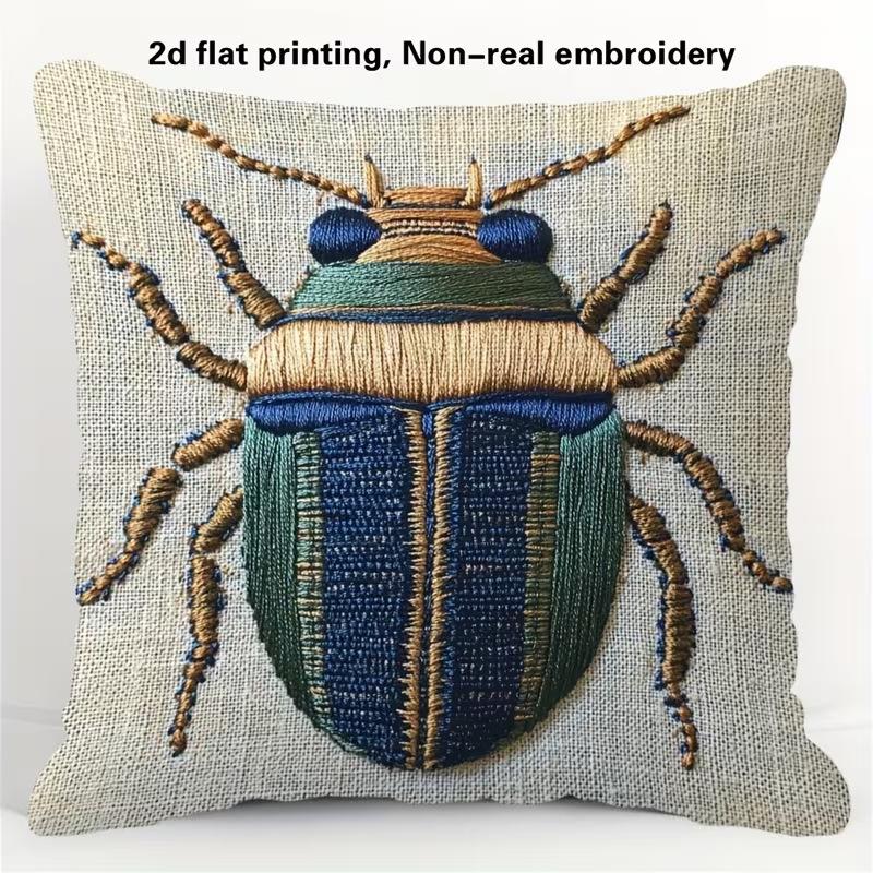 Cute Animals Print Pillowcase: 2D Flat Printing, Non-real Embroidery, Night Sofa  Night Sofa Cushion