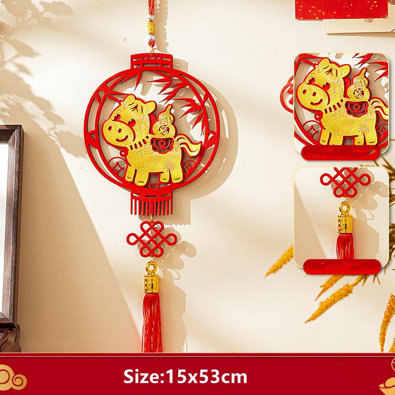 Horse Year Pendant Cotton Spring Festival Pendant New Year Atmosphere Decoration Decorative New Year Decoration Pendant For Home