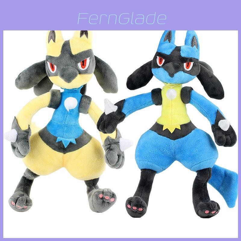 12 Zoll großes, glänzendes Pokémon Luc Lucario Plüschtier, weiches Spielzeug mit leuchtenden Farben für Kinder