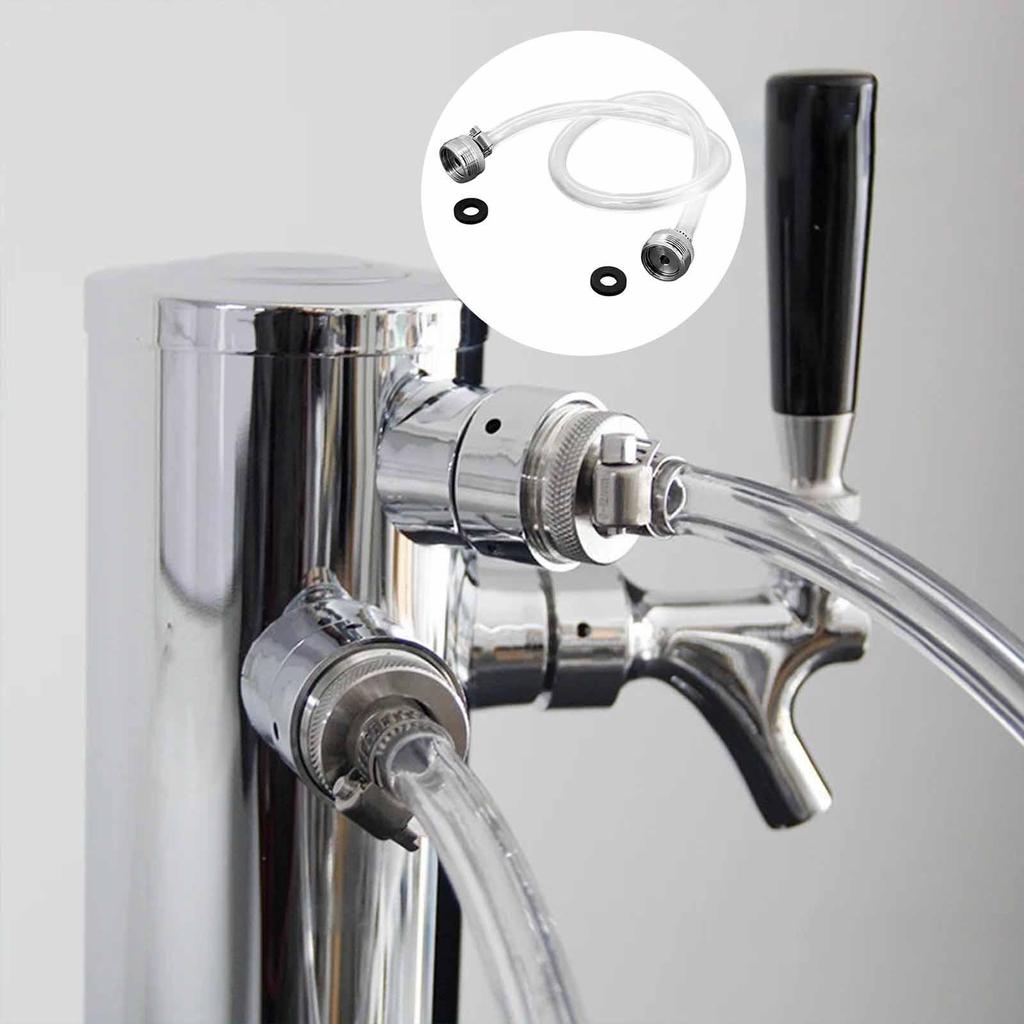 Beer Line Cleaning Hose,Two Faucet Threads,Brew Tubing 60cm 5/16inch 8mm Hose for Homebrewing