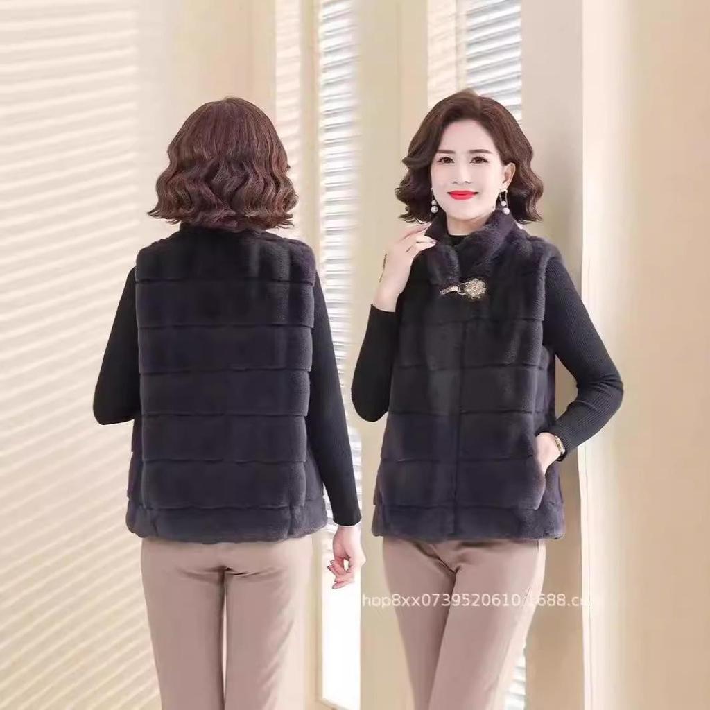 Women's Middle-Aged and Elderly Mink Velvet Winter Vest and Cape