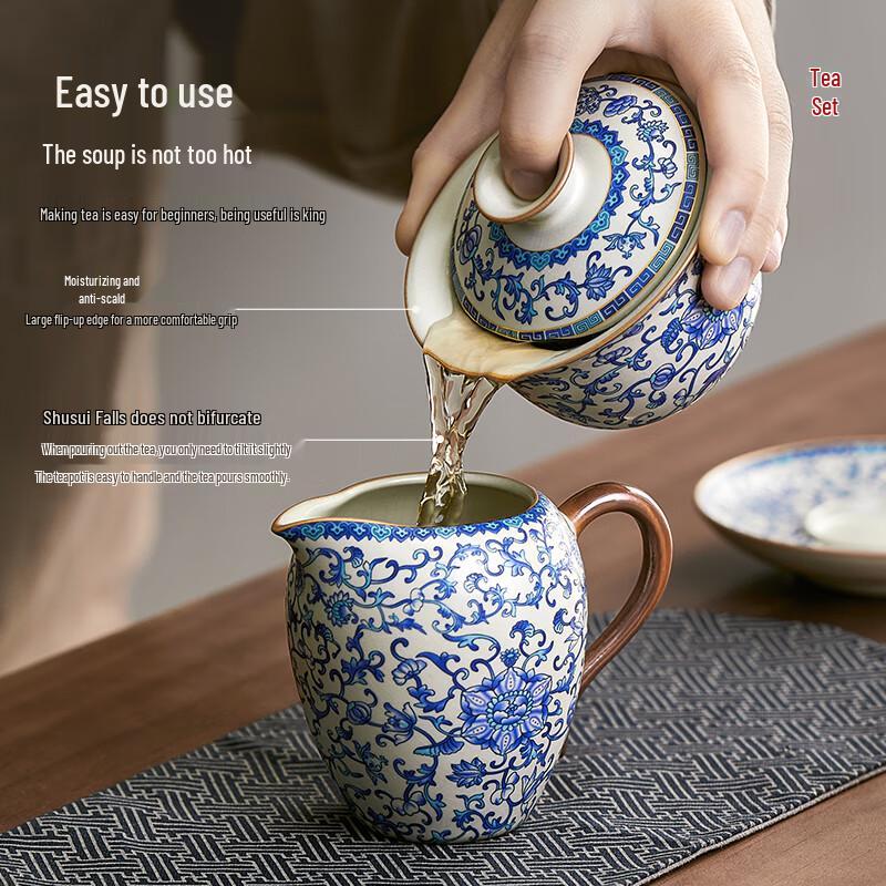 Mingguang Sancai Ru Kiln Gaiwan Tea Set