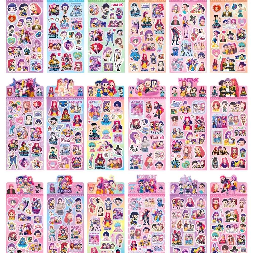KPOP Dämonenjäger Guka Devil Herren-Gruppe Anime Lasergeschnittener Aufkleber zur Dekoration von Bürobedarf und Schulmaterialien