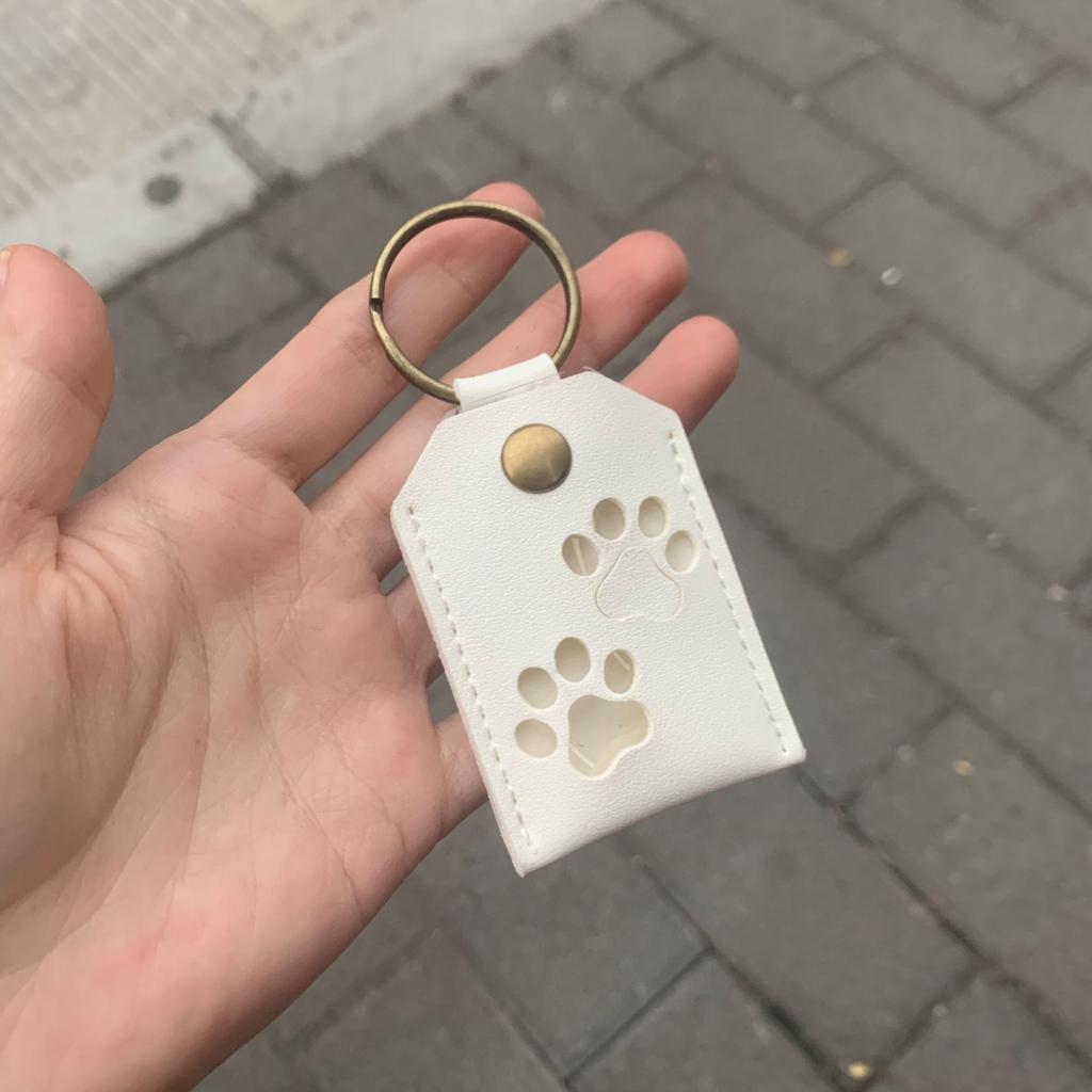 1PC Square pet hair storage set animal leather cat and dog hair storage bag hair memorial bag keychain