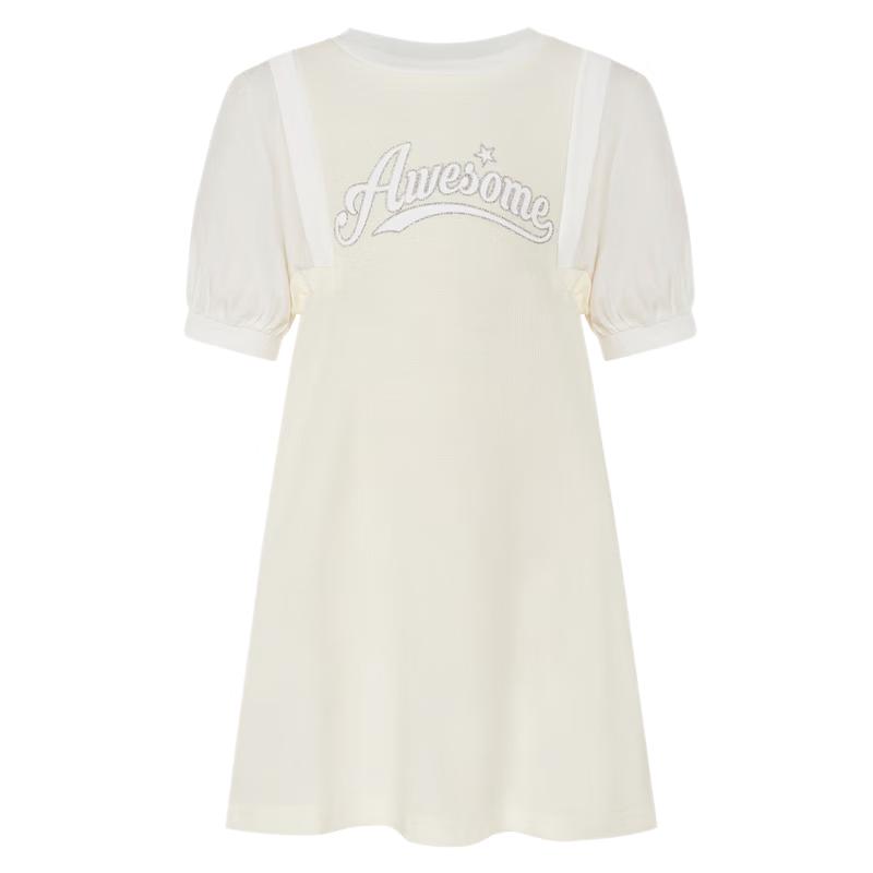 little MO&Co. Girls  Pure Cotton Fake Two-Piece T-Shirt Dress 120