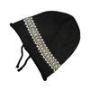 Retro Drawstring Stacking Hat Women's Fashion Autumn and Winter New Big Head Circumference Wool Hat Simple Warm Jacquard Knitted Hat