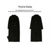 Women's Mid-Length Black Wool Coat - 2023 Autumn/Winter Thickened Slimming Versatile Korean Style Overcoat