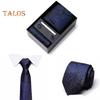 6Pcs/Set Tie Pocket Square Cufflinks Set Gift Box Masculine Charm Faux Silk Fabric Bright Colors Business Tie Men Accessories Gift Set