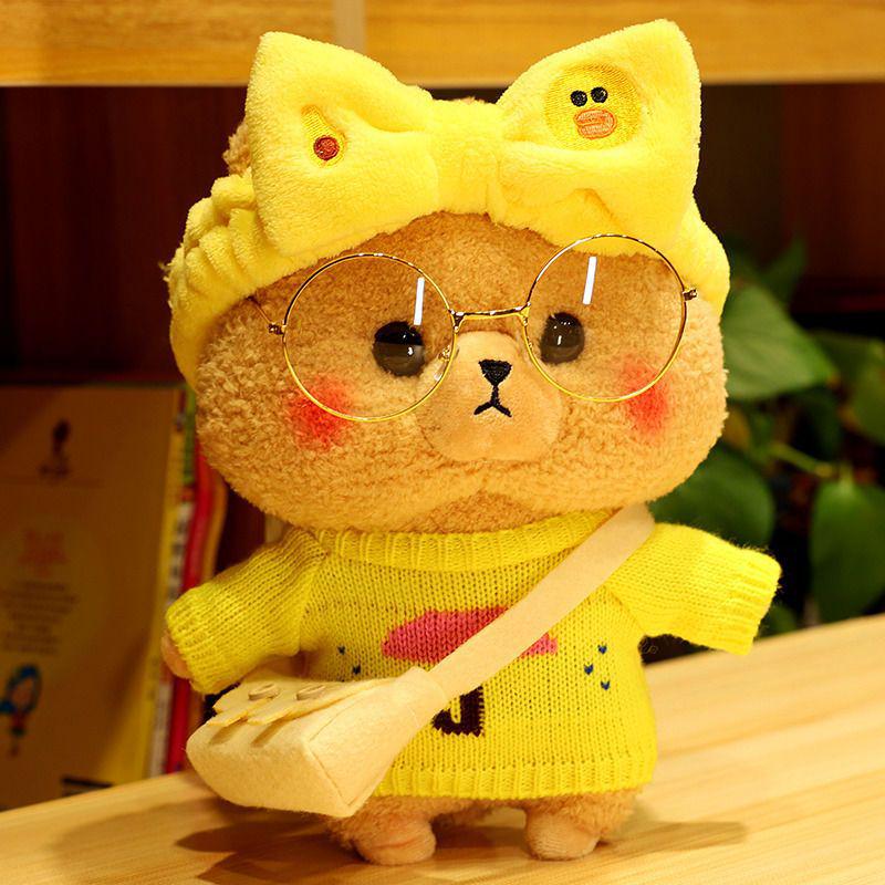 Adorable Internet Celebrity Bear Plush Toy - Cute, Huggable Birthday Gift for Girls, Perfect Sleeping Companion