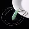 Natural Burmese Jade Green Bean Pendant with 925 Silver Necklace - Women's Ice-Waxy Jade