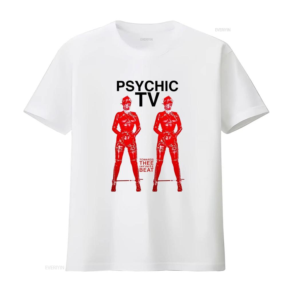 Psychic TV T Shirt Tea Man Woman Vintage Washed Breathable Slightly Stylish Homme Versatile Stretched Designer Clothes